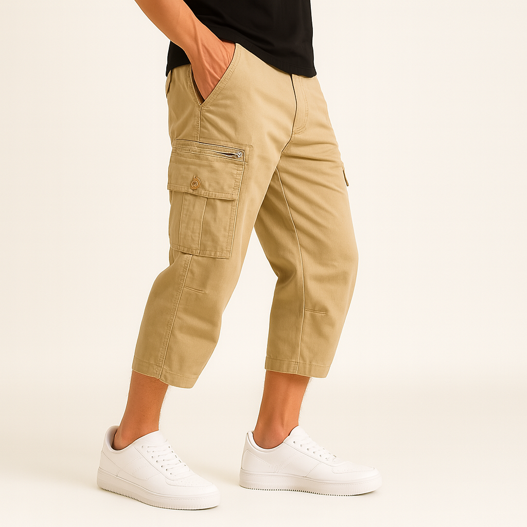 Long Cotton Cargo Shorts | Comfortable Summer Outdoor Wear