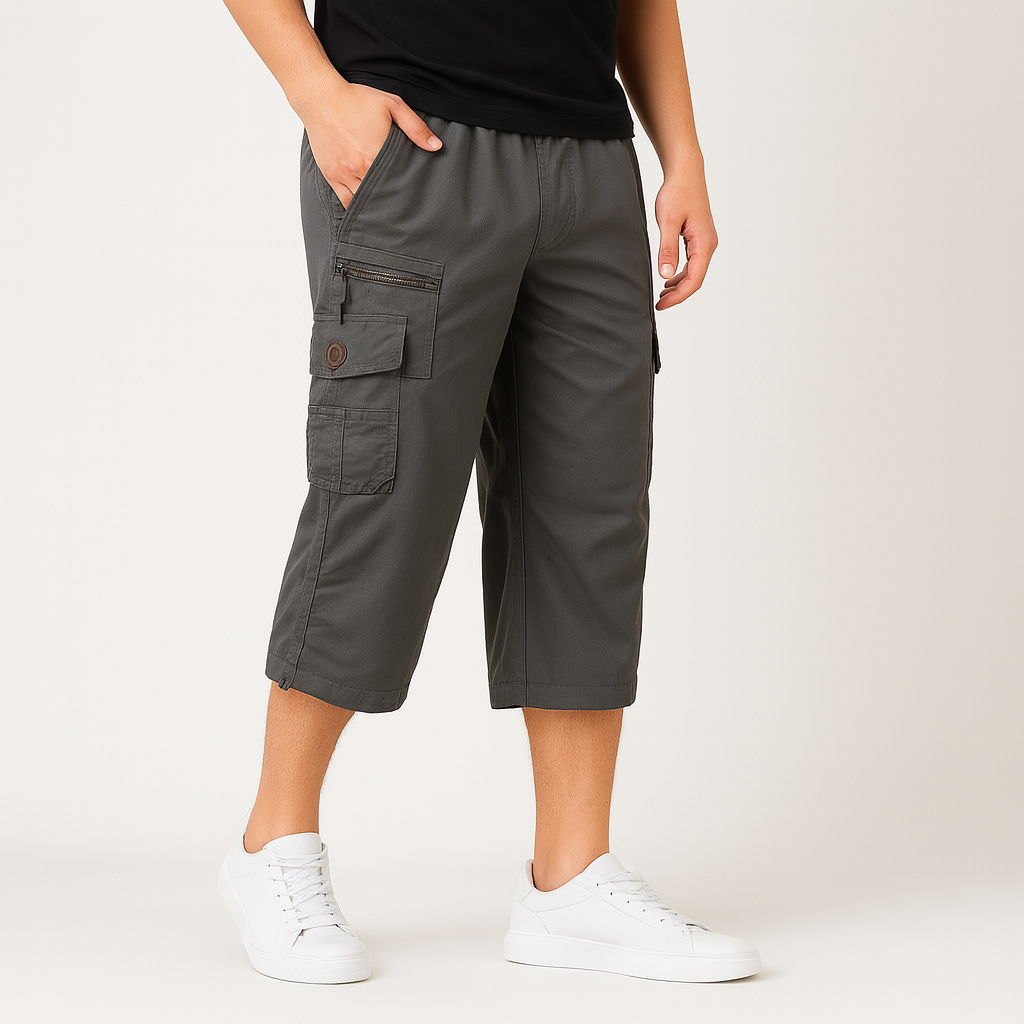 Long Cotton Cargo Shorts | Comfortable Summer Outdoor Wear