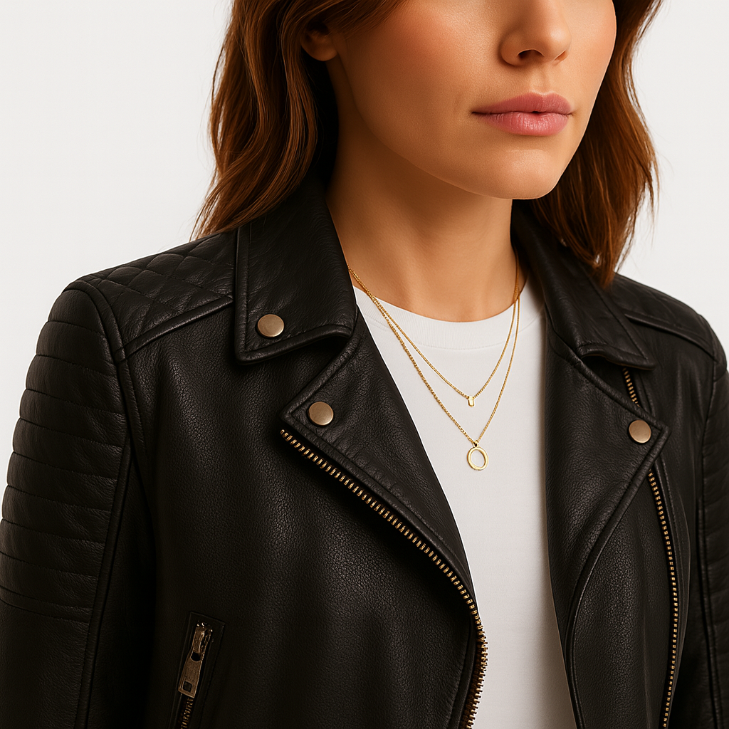 Black PU Material Jacket with Collar | Sleek and Timeless Outerwear