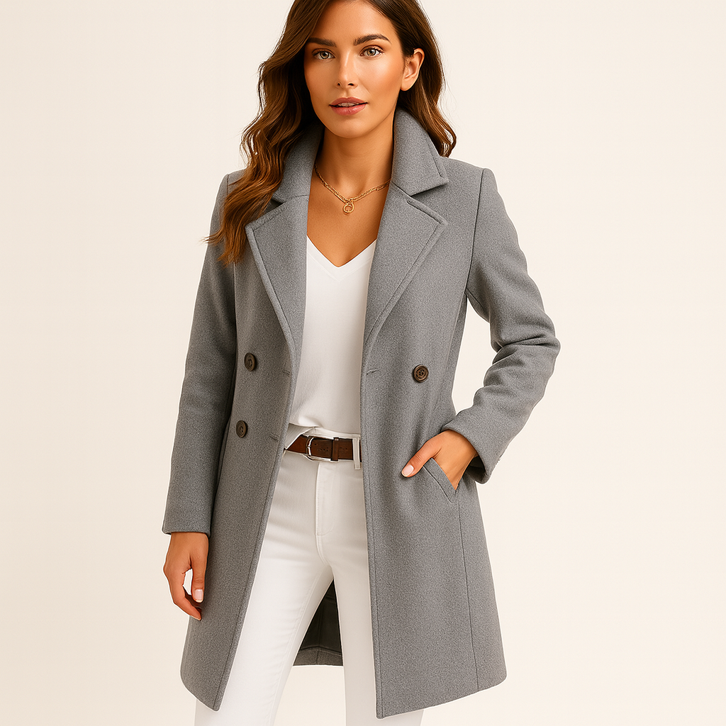 Elegant Long Coat with Buttons | Timeless All-Season Outerwear