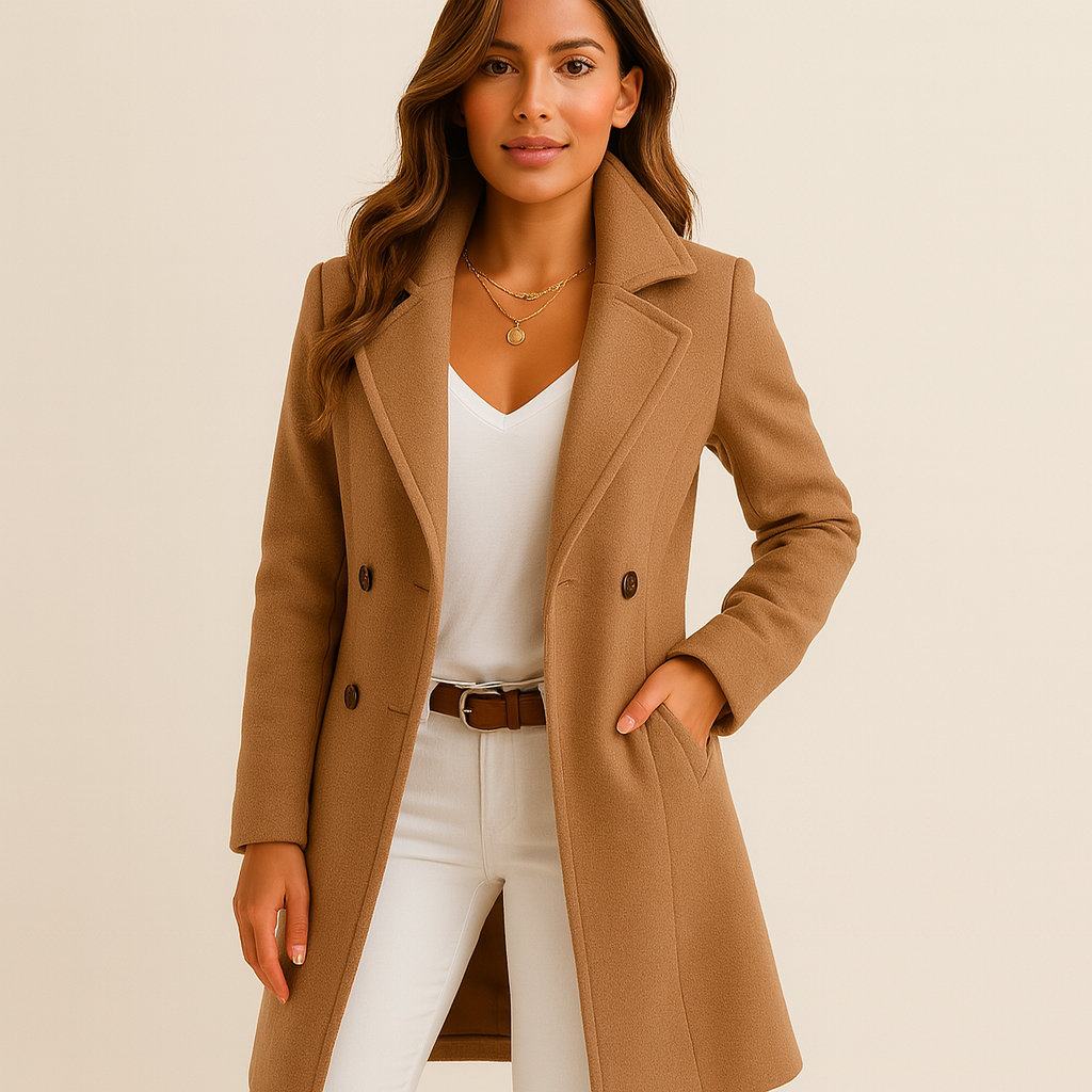 Elegant Long Coat with Buttons | Timeless All-Season Outerwear